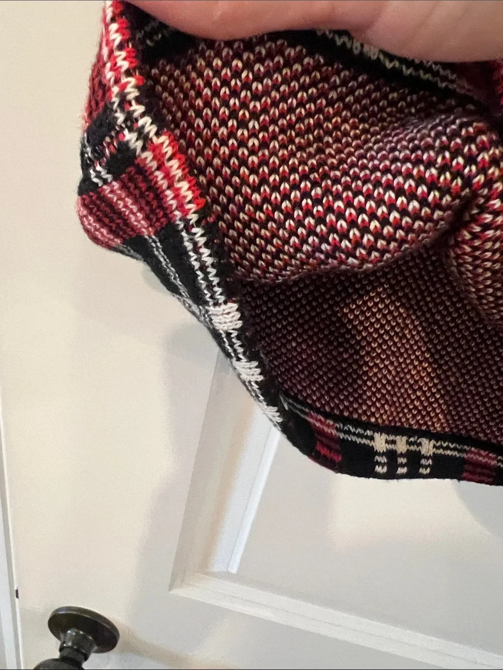 Chaps Red Black White Plaid Sleeveless Collared Vest